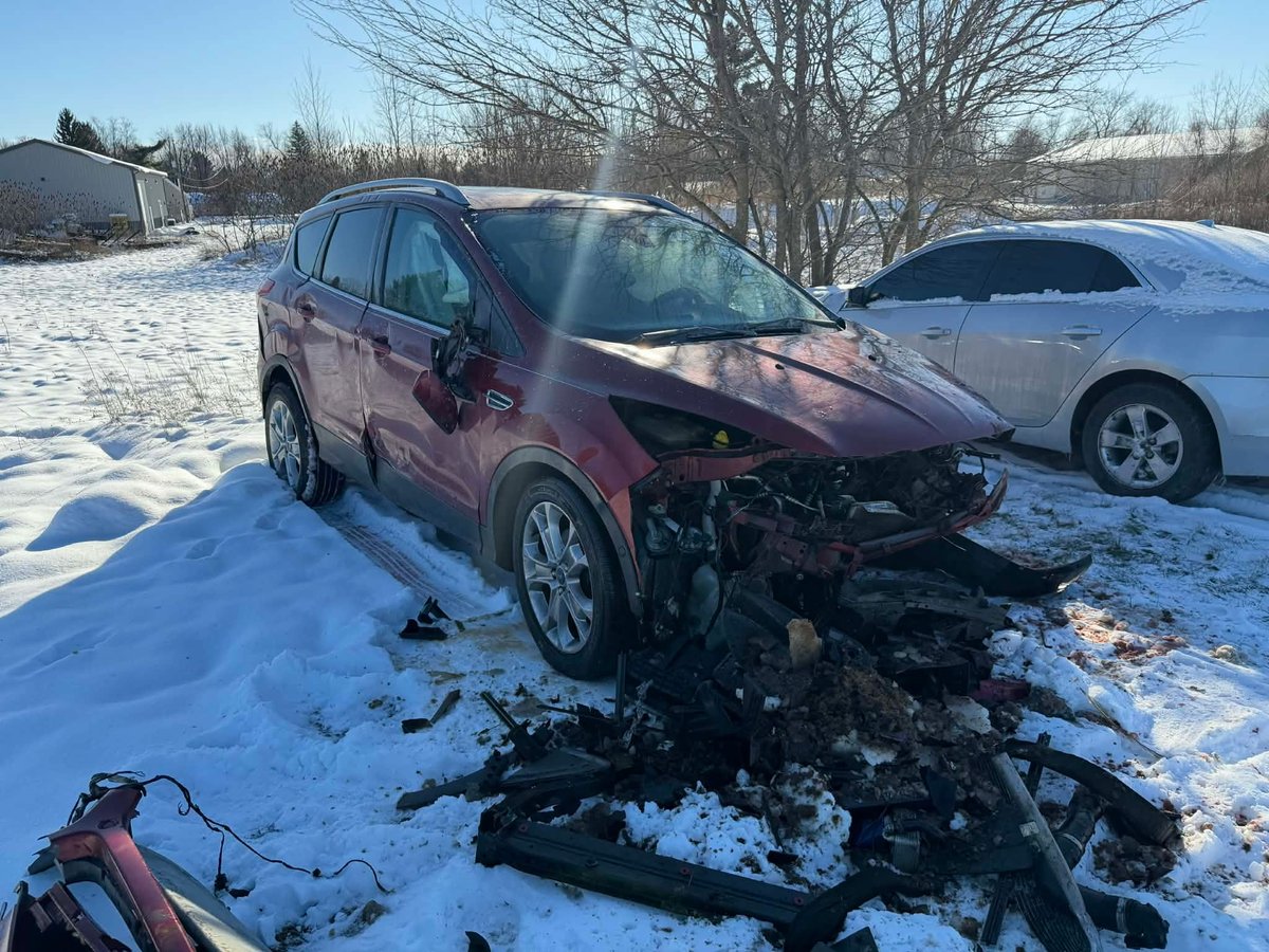 AutumnPitchure's tweet photo. The aftermath of a crash on Northbound I-69 in Branch County. 

A towing company was responding to a slide off Wednesday night when a driver of a Ford Edge smashed into the tow truck, ran up the truck bed and flipped over. https://t.co/GZa5O9HWaI