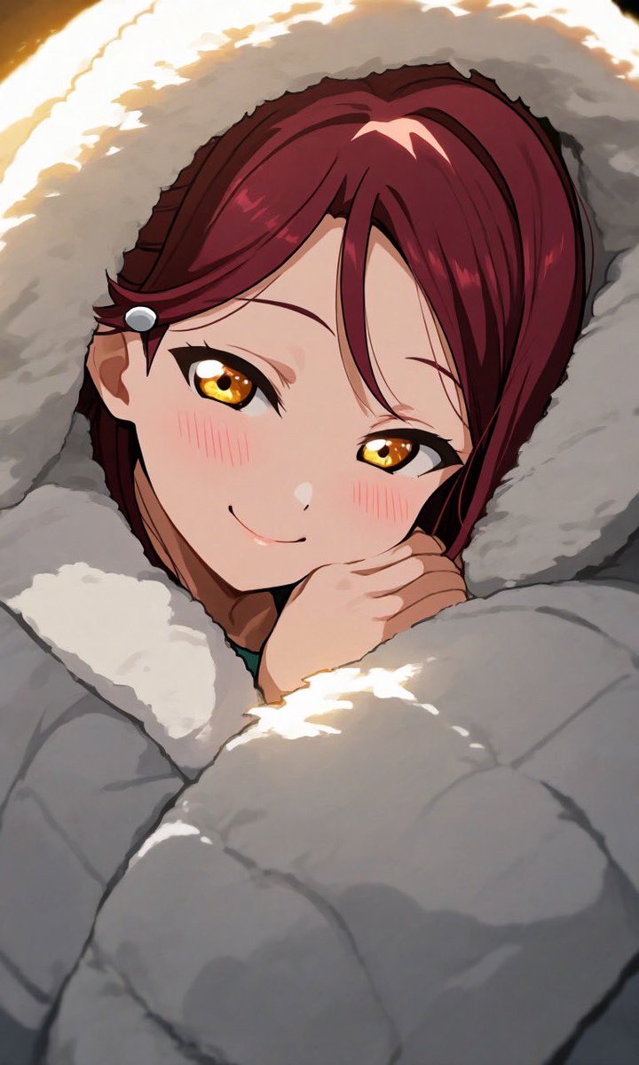 さくらこページ おは梨子😃🌸 毛布に包まる桜内梨子🌸 #Pixaiart