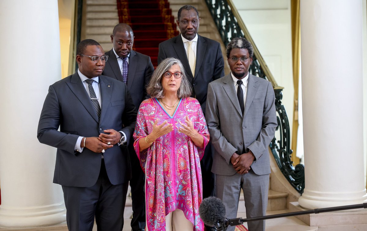 PR_Senegal's tweet photo. Le Chef de l’État a reçu Mme Anaclaudia Rossbach, Directrice exécutive d’ONU-Habitat et Sous-Secrétaire générale de l’ONU. Elle a salué les progrès du Sénégal en urbanisation et réaffirmé l’appui d’ONU-Habitat aux initiatives pour un développement urbain durable et inclusif. https://t.co/dA3Dfc90Ik