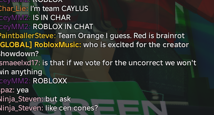 aduritehunters's tweet image. THE CREATOR SHOWDOWN

Join the block right now and prepare to pick a team. It starts in 30 minutes and the Roblox Music account is here. 

Probably team orange or maybe yellow since Ibella was top 3 in RB battles but Red is brainrot

#ROBLOX #robloxevent #creatorshowdown