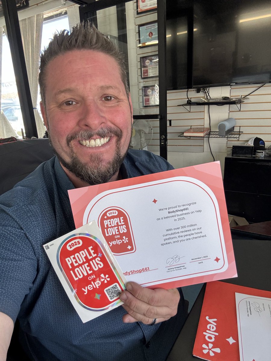 BodyShop661Auto's tweet image. 2025 “People Love Us on Yelp”

Cesar661 here from BodyShop661 🙌

Today I received the 2025 “People Love Us on Yelp” award — and the best part? I didn’t spend a single dollar advertising with them. That makes this one feel extra real and earned.

📍 BodyShop661.com