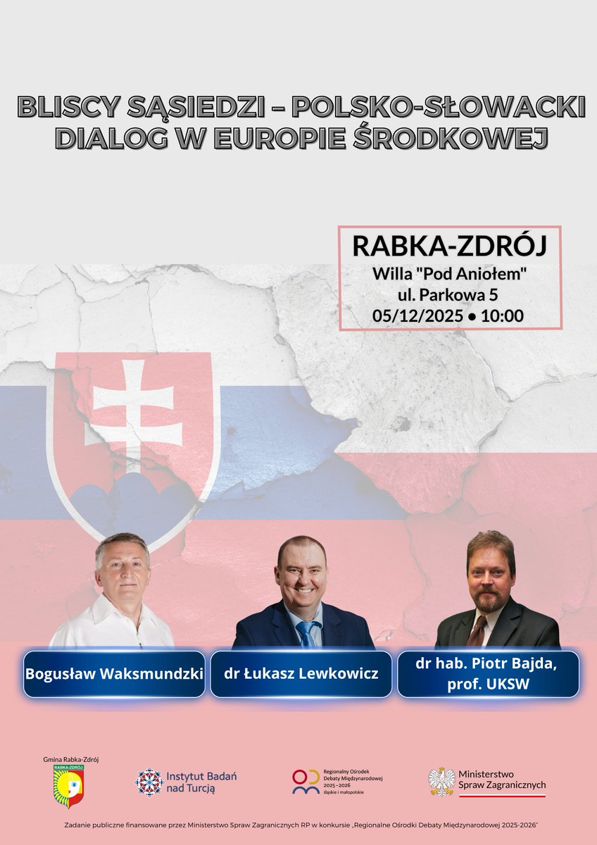 Już jutro (05.12.) porozmawiamy o aktualnej współpracy polsko-słowackiej, stojących przed regionem wyzwaniach i nowych szansach, które możemy wykorzystać wspólnie. 🎤💬

➡️ facebook.com/events/s/blisc…