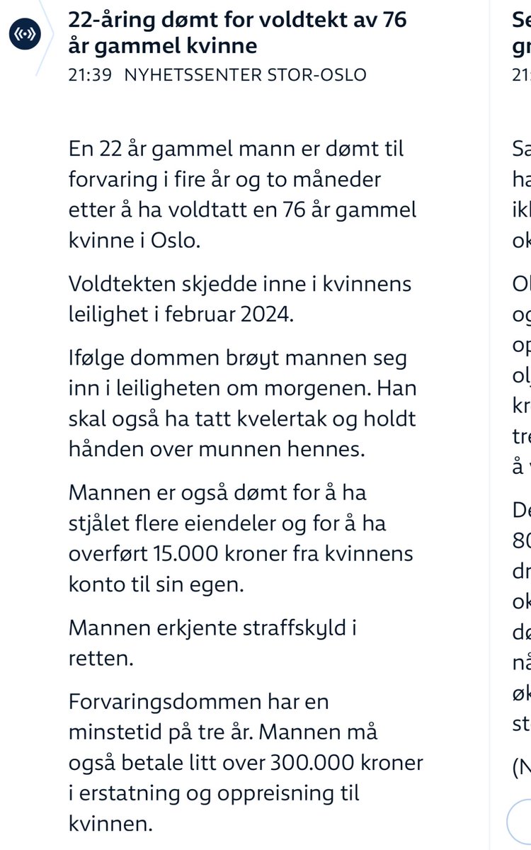 4 års fengsel for å voldta en 76 år gammel dame er ALTFOR lavt.

Straffen bør minst tredobles,  få inndratt statsborgerskapsone i opprinnelseslandet, samt kjemisk kastrere dem slik at de aldri kan voldta noen igjen.

Det burde vært gjort for 30 år siden.