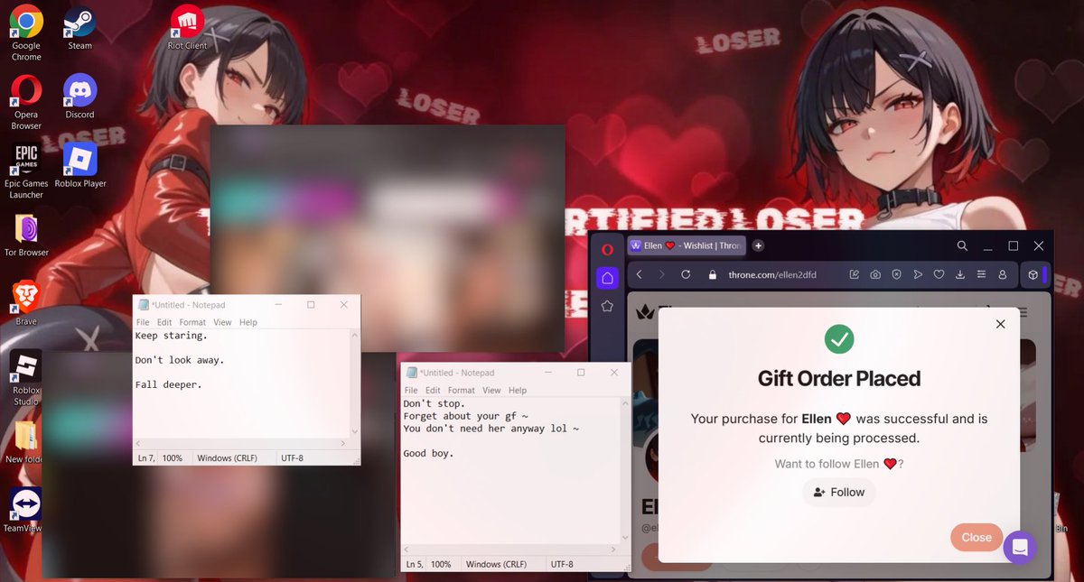 Frying his brains out one tab at a time… 🌀 

Watching you 𝙨𝙘𝙧𝙖𝙢𝙗𝙡𝙚 to keep up with me is honestly the best part ~ ♡
And guess what - 𝘺𝘰𝘶 𝘴𝘵𝘪𝘭𝘭 𝘵𝘩𝘢𝘯𝘬 𝘮𝘦 𝘧𝘰𝘳 𝘪𝘵. 🎀