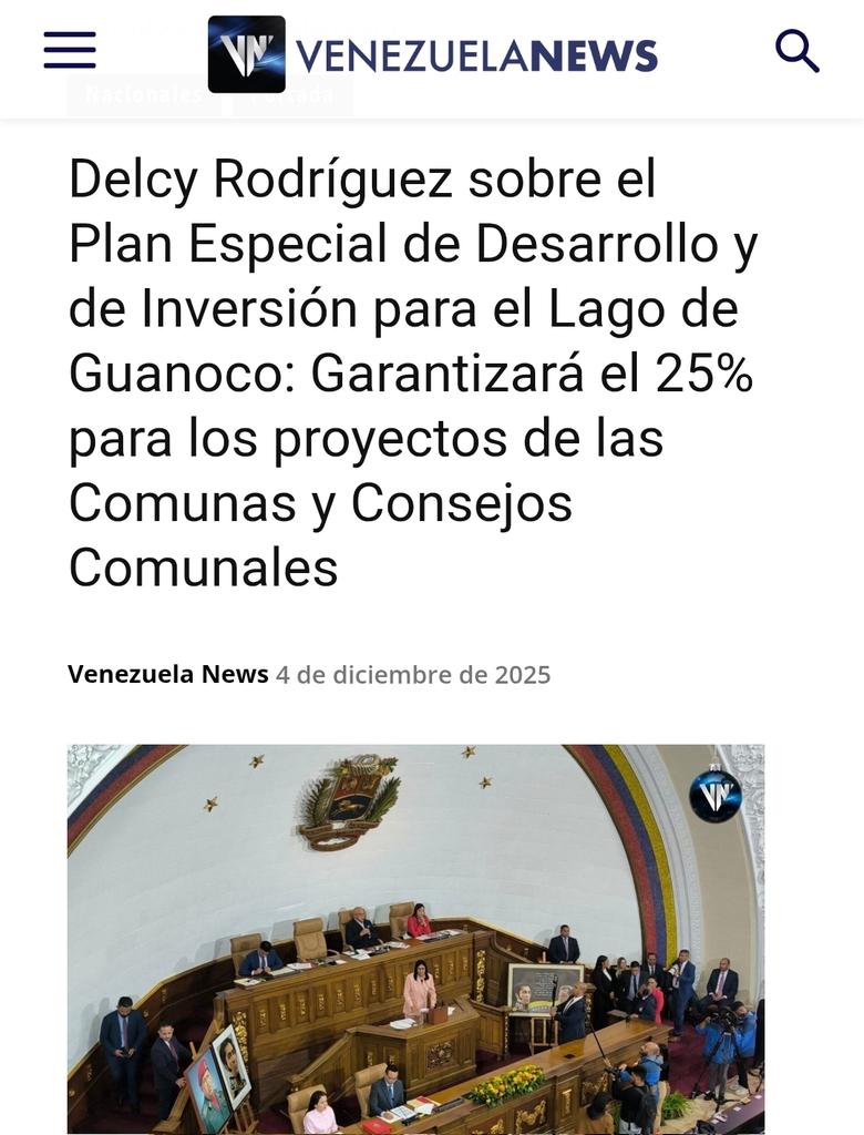 MargarethRuiz23's tweet image. 💰🔥 Delcy Rodríguez anuncia que el Mega-Proyecto del Lago de Guanoca destinará el 25% de su inversión directamente a las Comunas y Consejos Populares.

¡Inyección histórica de recursos al poder popular! 🏘️⚡

#Venezuela #DesarrolloLoca #PoderPopular