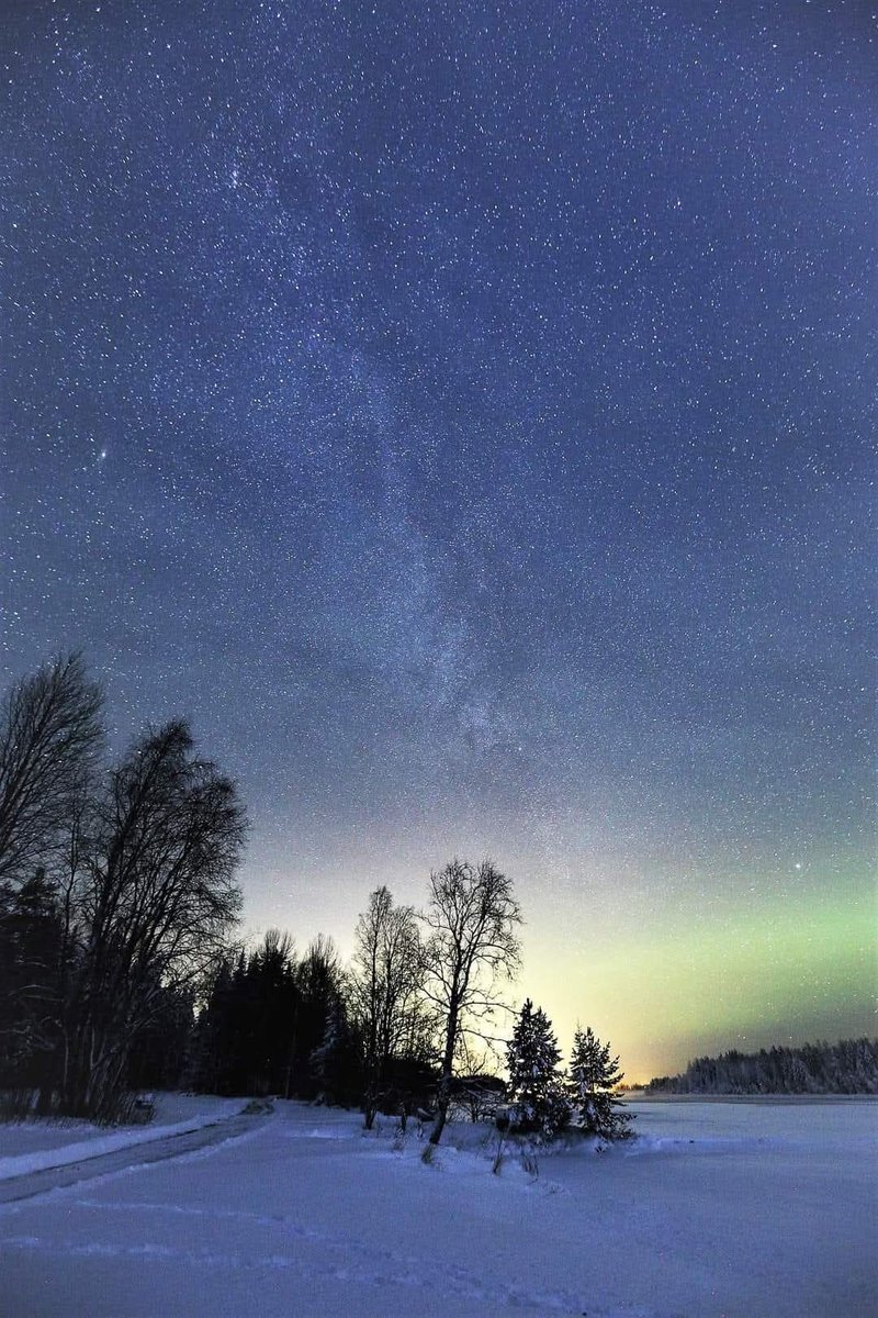PHatunen's tweet image. Pakkasyö 3.12.2021 Vaalassa.
 #winternight #Finland #December