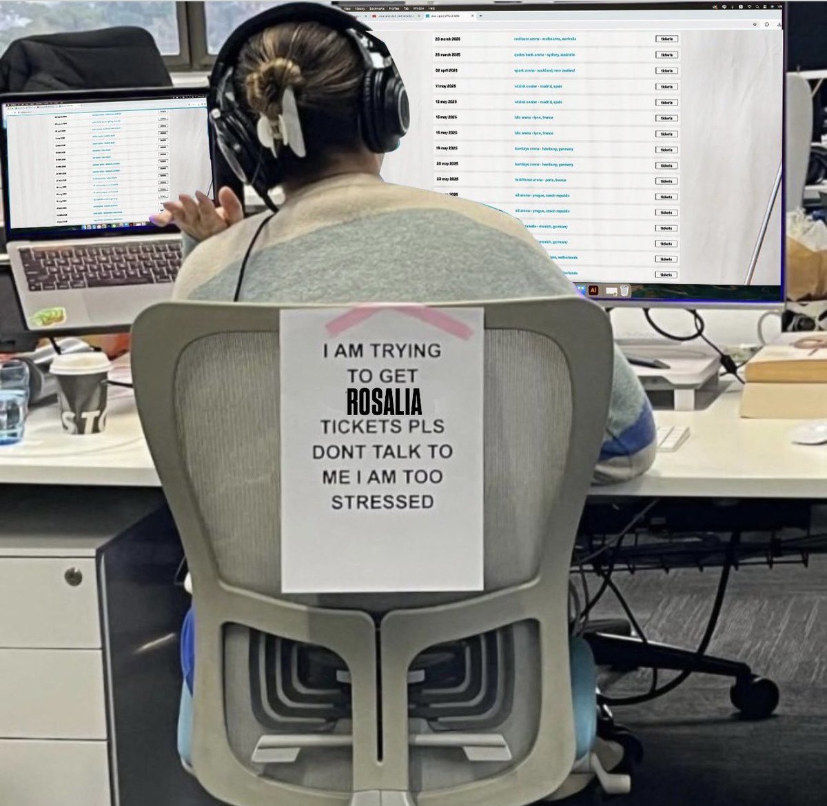 yo la semana que viene en el trabajo intentando conseguir entrada para el LUX TOUR