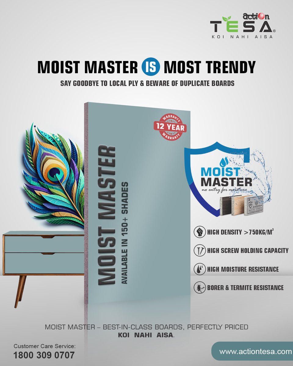 Moist Master is designed to meet the specific needs of coastal regions and damp areas — and the best part is that it fits perfectly within your budget. Choose Moist Master: best in its class and perfectly priced.

#MoistMaster #ActionTESA #KoiNahiAisa #EngineeredForExcellence