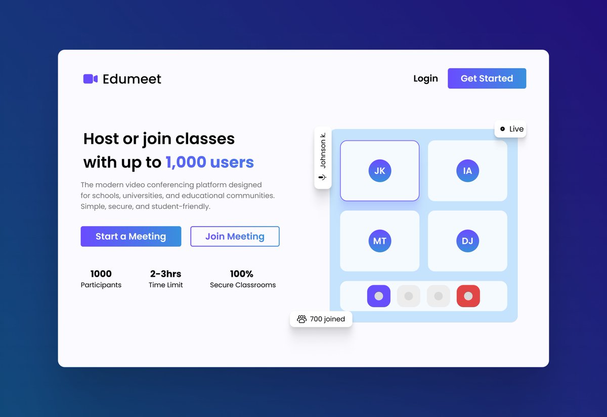 amabel_essence's tweet photo. Online classes shouldn’t be a struggle. 😩
As Assistant Course Rep, I couldn’t find a platform that could hold 200+ students for 2-hour classes… so I’m building one.
✨ Introducing EDUMEET🚀
💜 Long meeting limits
💜 200+ participants
💜 Auto attendance
💜 AI recording + notes https://t.co/kmbSk8z9tx