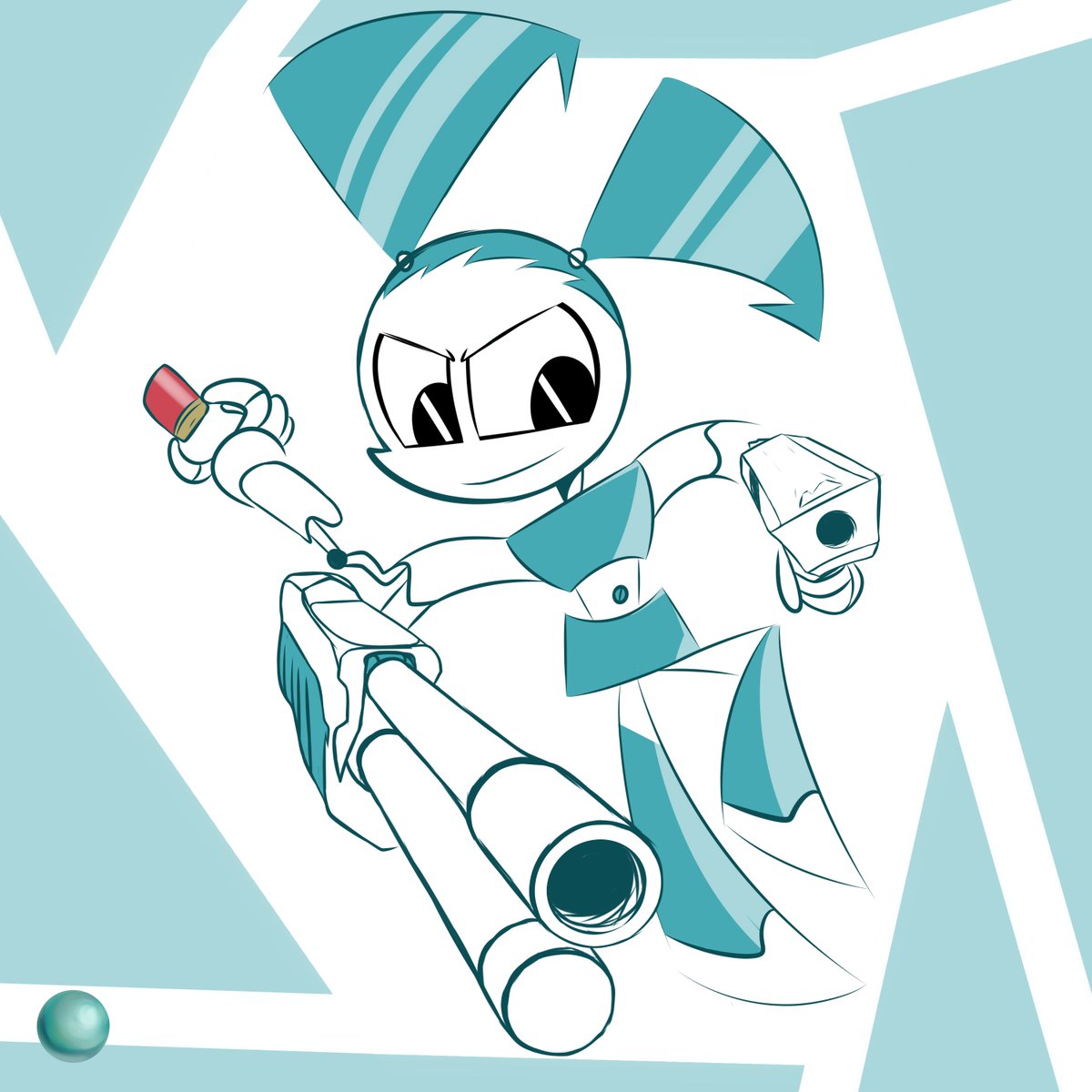 New day new practice with #mlaatr 
Made this bee-cause I've seen news about Danny Phantom skin in Fortnite and.. someone said that we have strong demand for XJ-9 skin and... that's it
