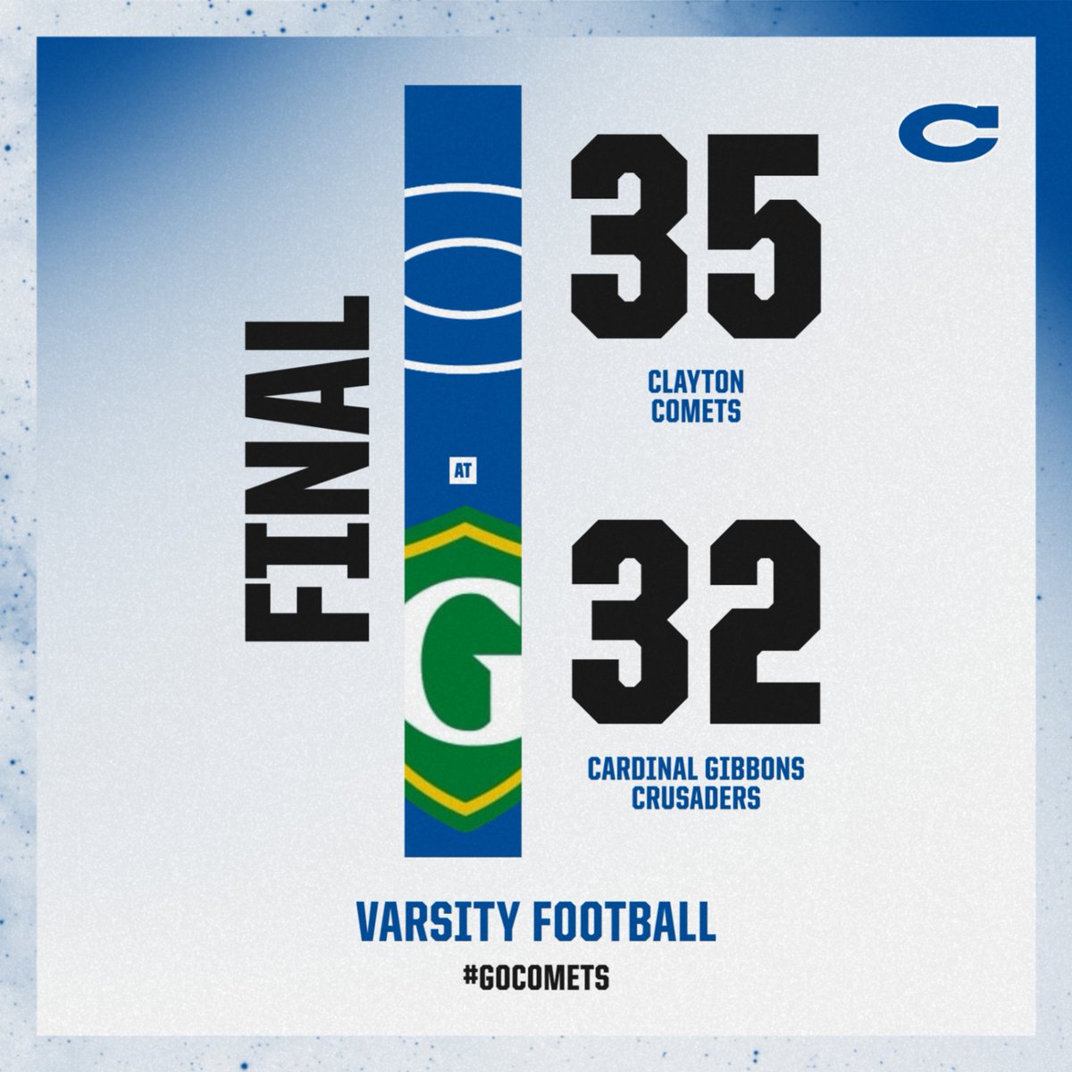 THE COMETS ARE GOING TO THE 7A STATE CHAMPIONSHIP!!!!!!!

A last minute touchdown makes the Comets your 7A EAST CHAMPIONS!!!!!  🏆

#GoComets