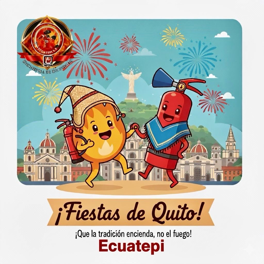 ecuatepi's tweet photo. 🎉 ¡Quito está de fiesta! 🎉
Y en medio de tanta alegría… ¡más vale estar preparados! 🔥

En Ecuatepi cuidamos lo que más importa: tu seguridad.
Este mes de Fiestas de Quito, equipa tu casa, negocio o vehículo con extintores certificados y mantenimiento profesional. https://t.co/fNriZvOvg1