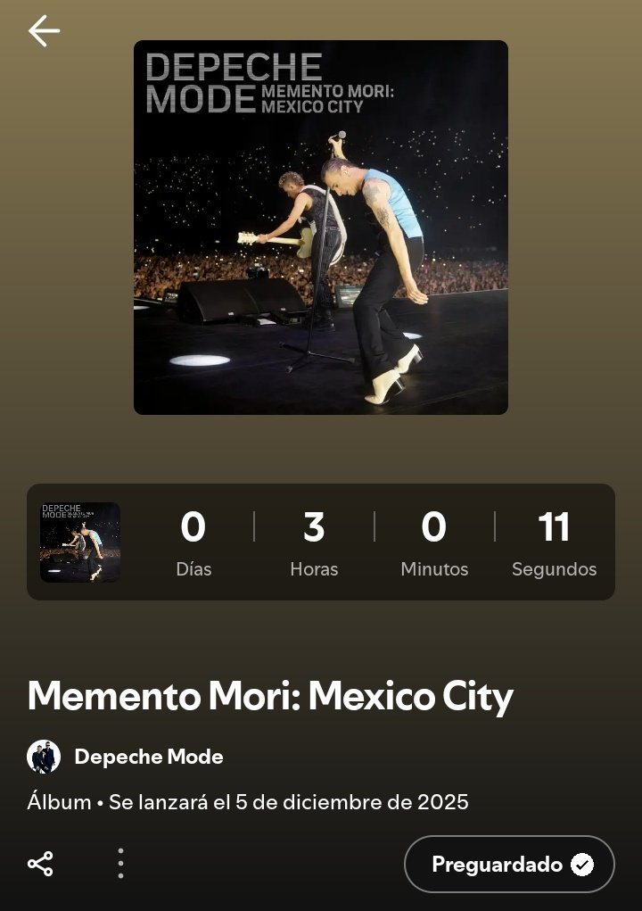 En 3 horas se estrena el nuevo álbum en vivo de Depeche Mode "Memento Mori México City" 🇲🇽🙌🏻