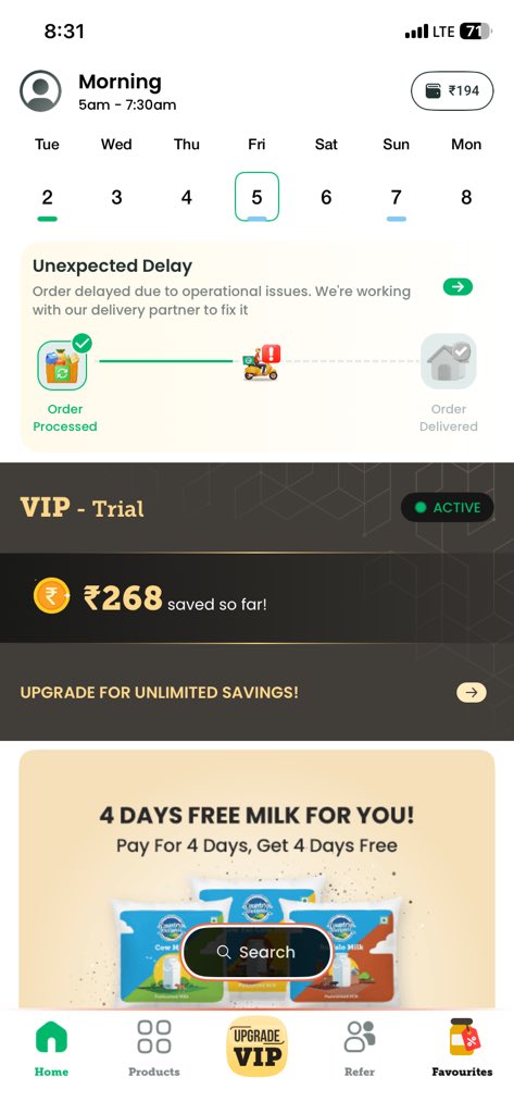 TheGurWinder's tweet photo. @_countrydelight once you add money to country delight account, they stop all deliveries, i have not received my order from last 6days, customer care is careless and irresponsible, don’t use this app. https://t.co/g6qcN4ksq6
