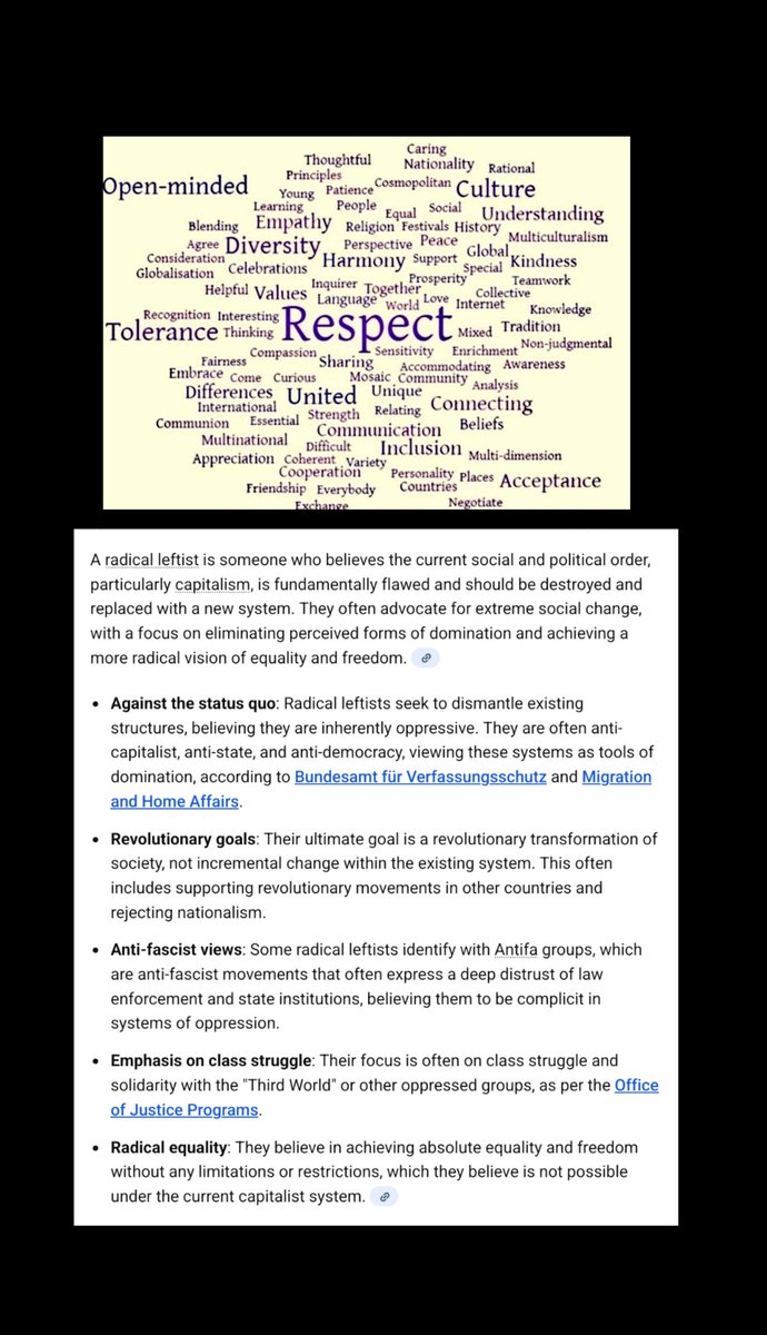 You need to fix the Definition of Radical Lefties.... Add Character Traits .... Wrong regarding distrust in law or institution.... Take this down. I'm always screaming to follow the rules... I am for World Citizens.... Who could I ever think I am to be better than? Clean Up www.