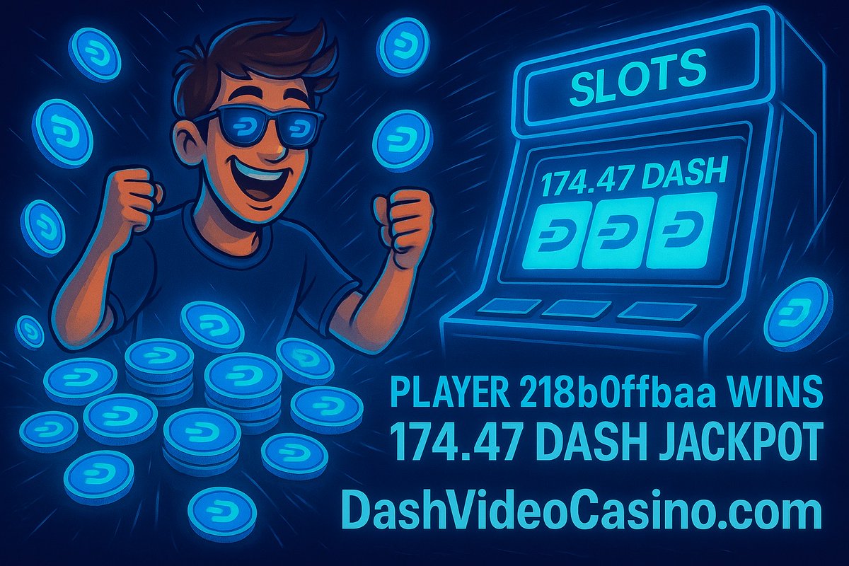 174.47 DASH SLOTS JACKPOT hit yesterday! 💙🎰

It could’ve been you… Hell, it still can be! 😎

Try your luck 👉 DashVideoCasino.com

#Dash #DashCrypto #CryptoCasino #OnlineCasino #CryptoGaming #Slots #Jackpot #GamblingCommunity