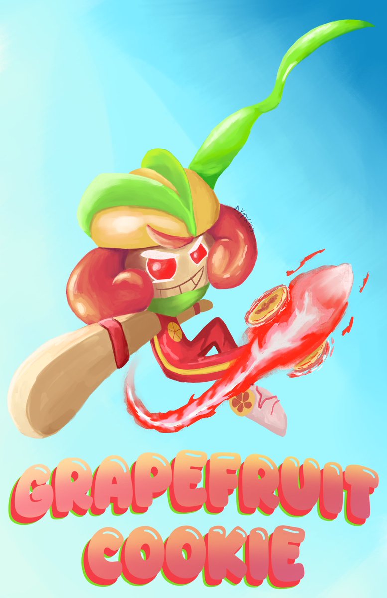 tazool_nynx's tweet photo. A Grapefruit Cookie illustration by me. #cookierun #cookierunkingdom #grapefruitcookie https://t.co/ey8FqcdOwP