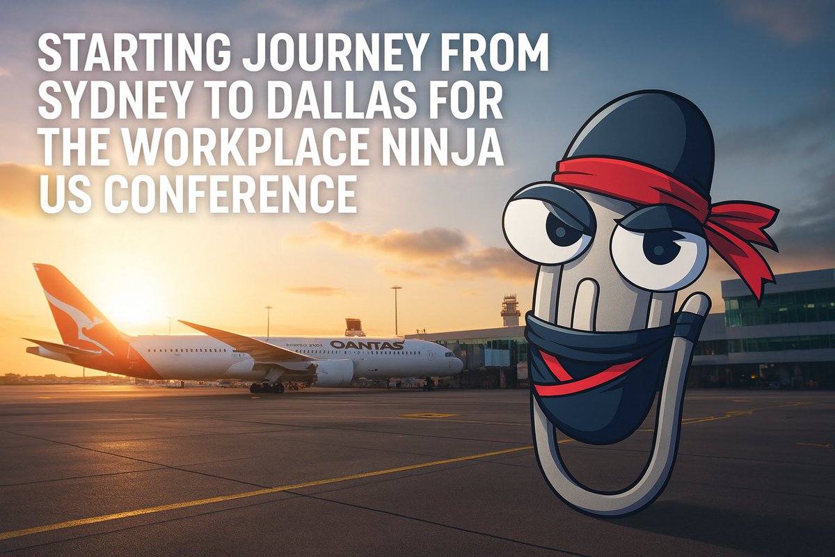 Starting my journey from Sydney to Dallas for the <a href="/wpninjasus/">Workplace Ninjas US</a> Conference! Ready to learn, connect, and ninja my way through all things tech! 🥷📎✈️
#WPNinjasUS #TechCommunity #WorkplaceNinjas #MVPBuzz