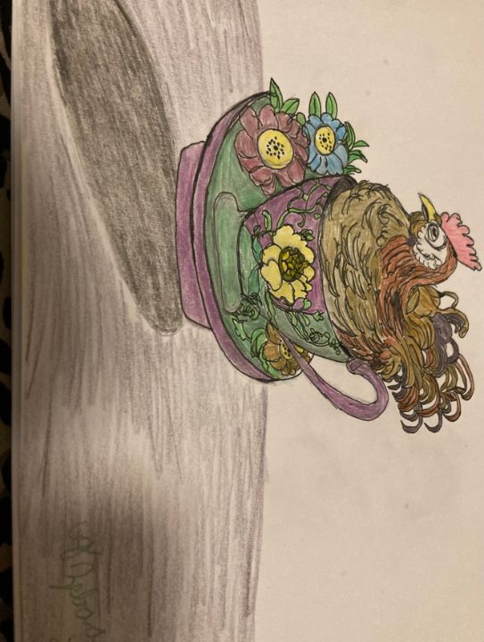 zbroad01's tweet photo. Art of the Day! "Chicken in a cup". Buy at: https://t.co/smwgEQkbQn https://t.co/jPPOnPr4qC