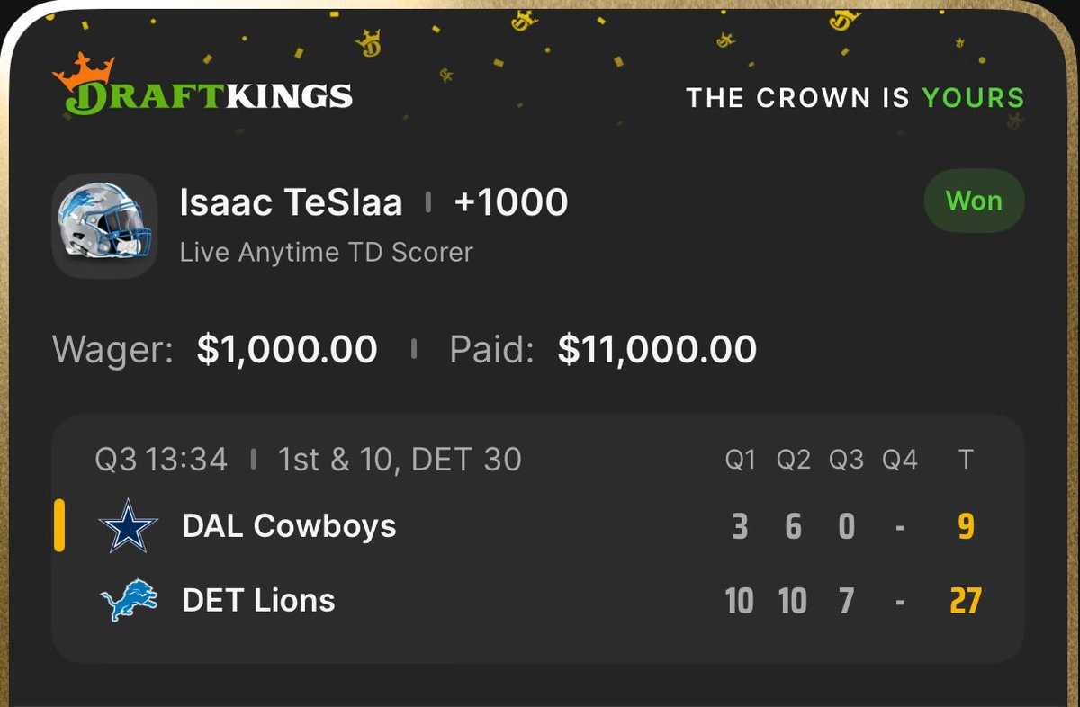 BD215's tweet photo. Halftime live bet 🎯 

+$10,000 💰 https://t.co/sXwre7d6Fy