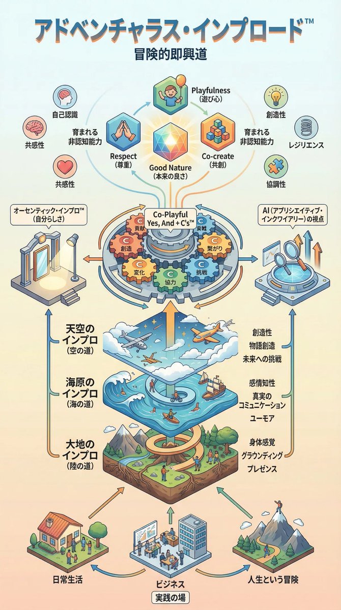 dragonicstream's tweet image. 全体像をここでおさらい！

非認知能力を育み、あなたらしさ（オーセンティシィティ）を磨き、へっちゃらマインドを携えて、VUCAな世の中を仲間と共に冒険しよう！