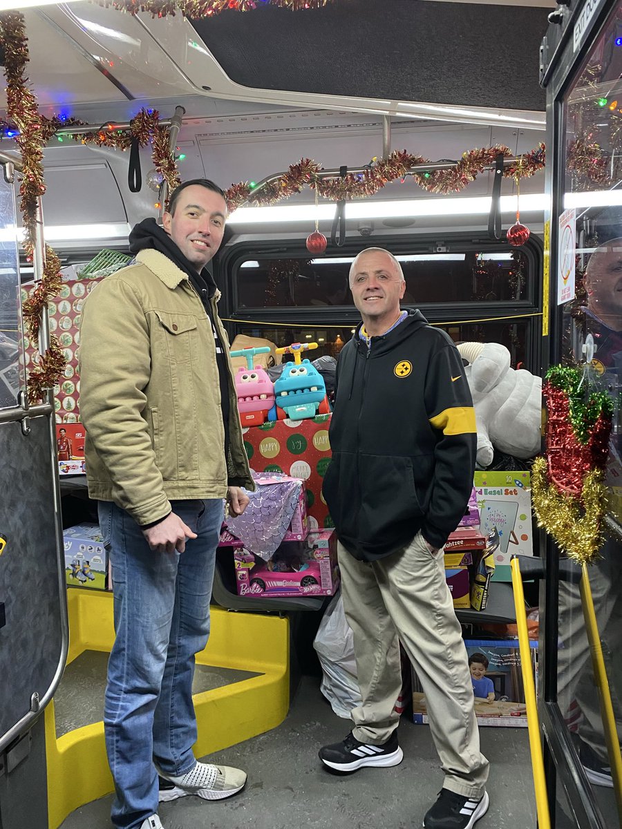 Huge turnout for <a href="/AlleghenyLabor/">Allegheny-Fayette Central Labor Council</a> Stuff the Bus Christmas toy drive. The event continues to grow each year with 2 <a href="/PGHtransit/">Pittsburgh Regional Transit</a> buses packed with toys for those in need.