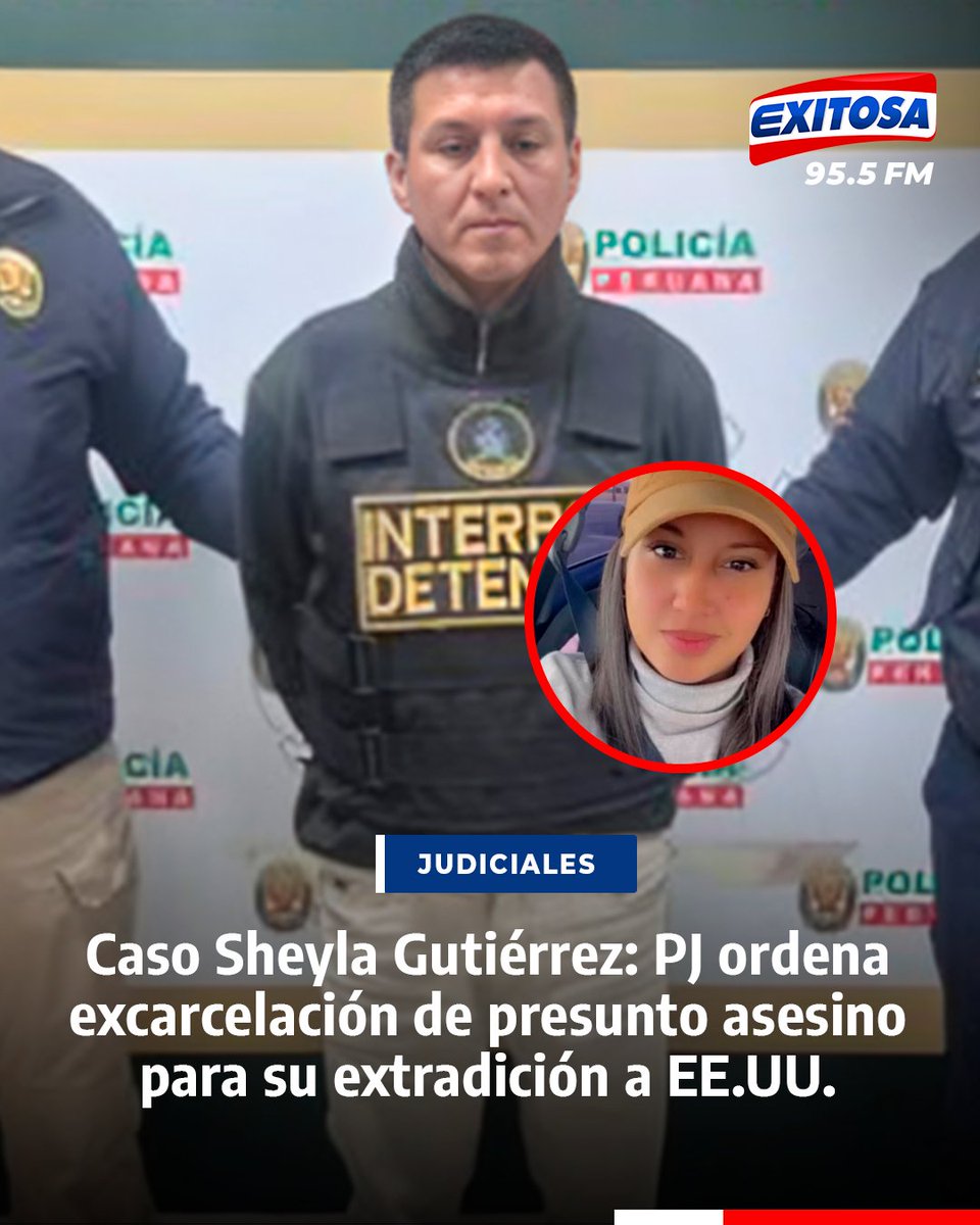 exitosape's tweet image. 🔴🔵 El Poder Judicial ordenó la excarcelación del presunto asesino de Sheyla Gutiérrez, Jossimar Cabrera, quien enfrentará un juicio en los Estados Unidos. Su extradición se llevará a cabo el 12 de diciembre.

🌐Más información en: exitosanoticias.pe