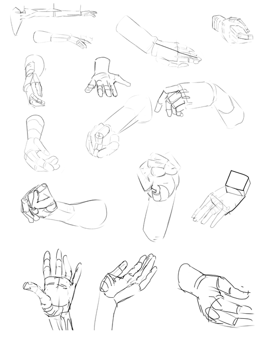 模写練習 手 モルフォ人体デッサン手と足を描く