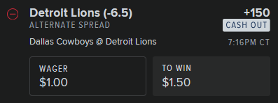 betwith1dollar's tweet photo. @Dataman422 Dallas Cowboys @ Detroit Lions

Detroit Lions -6.5; +150

#justfadeallthesepicks https://t.co/LMB6ybL0QH