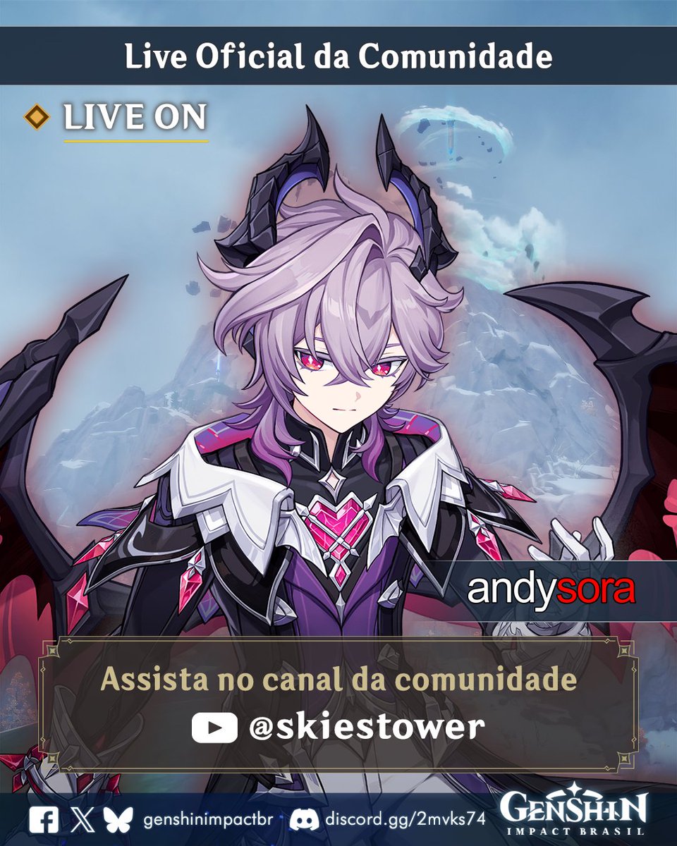 genshinimpactbr's tweet photo. Acompanhem a live oficial da comunidade com @andysora pelo mundo de Teyvat!

Link abaixo 👇

#GI #GIBR #Genshin #GenshinBR #HoYoverse #SkiesTower #andysora #VTuber https://t.co/v31r4OAH1Q