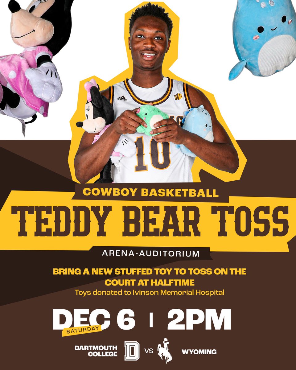 Come cheer on the Pokes &amp; bring a stuffed toy for the Teddy Bear Toss on Saturday! 🤠🧸

🎟️🔗 tinyurl.com/3r8yvkuy