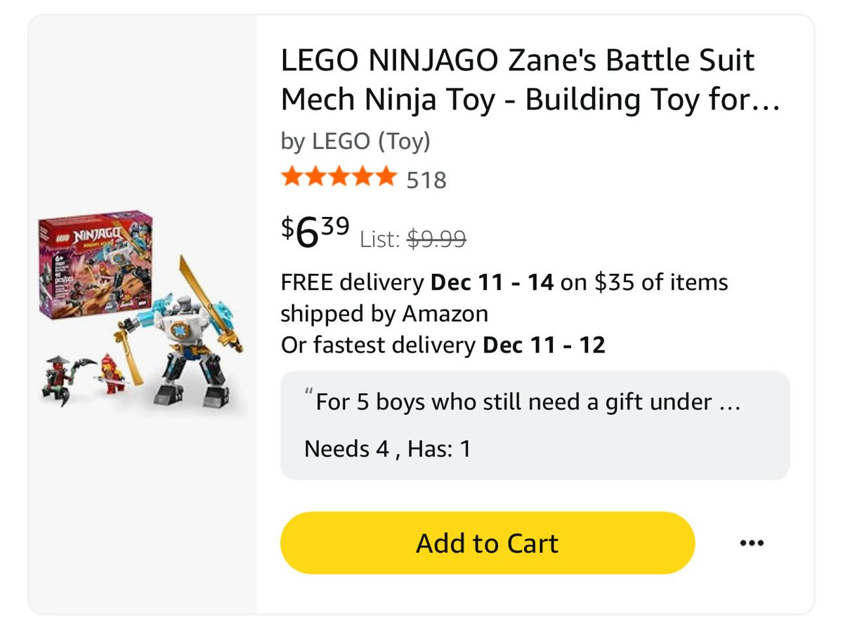 Looks like I’m down to the last 4 LEGO sets.🥹

 Who can help me clear them today and help make this Christmas magical? ✨🎄

amazon.com/hz/wishlist/ls…