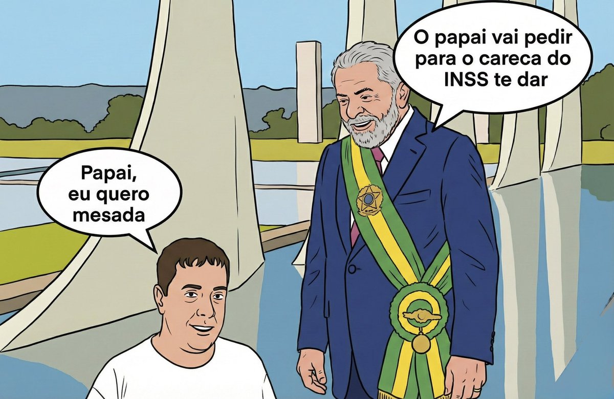 ArleyDavidsom's tweet photo. @LulaOficial O que não é justo é seu filho receber mesada do roubo do INSS https://t.co/ZAVuN7GMYP
