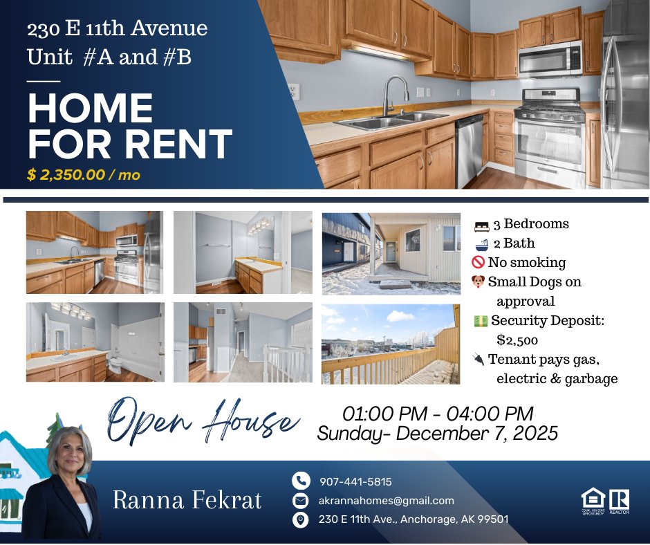 ❄️ Open House Update
Due to freezing rain, today’s Open House for 230 E 11th Ave Unit A and B is canceled for everyone’s safety.
We apologize for the inconvenience.

✨ New Open House Schedule:
📅 Sunday
⏰ 1:00 PM – 4:00 PM

Stay safe and warm, everyone!