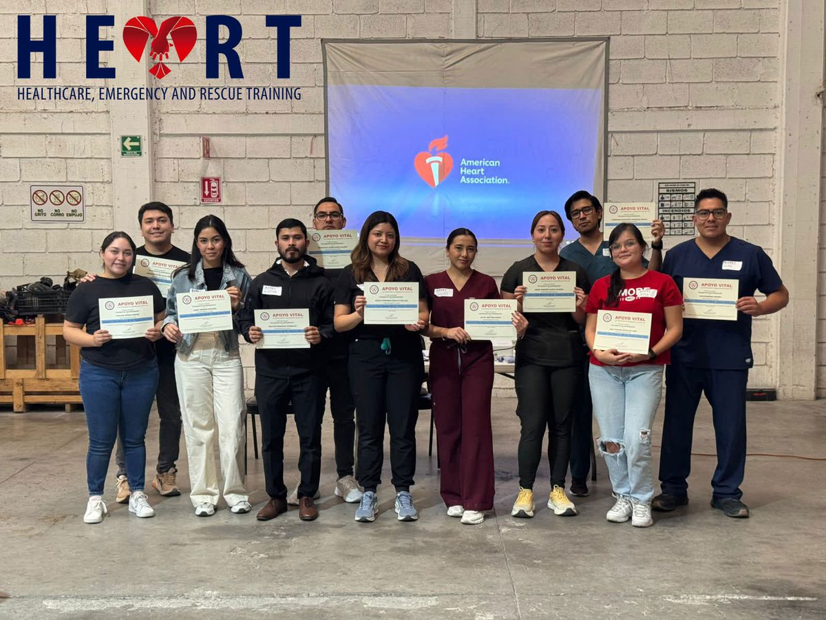CentroHeart's tweet photo. Nos llena de orgullo ver crecer a cada alumno en su formación,  Muchas felicidades a nuestros alumnos que tomaron el curso AHA de Soporte Vital Básico (BLS) en la ciudad Torreón, Coahuila.

¡Gracias por ayudarnos a salvar vidas!

#melateheart #salvemosvidas #HEART #soportevital https://t.co/82iTGhK70d