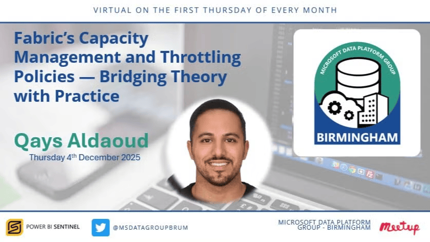 🎄 We’re live in 1 hour! Grab a cuppa ☕ and join us for our final 2025 meetup with Qays Aldaoud, deep-diving into Fabric capacity &amp; throttling.

See you soon!⬇️ 
🔗 meetup.com/microsoftdatap…