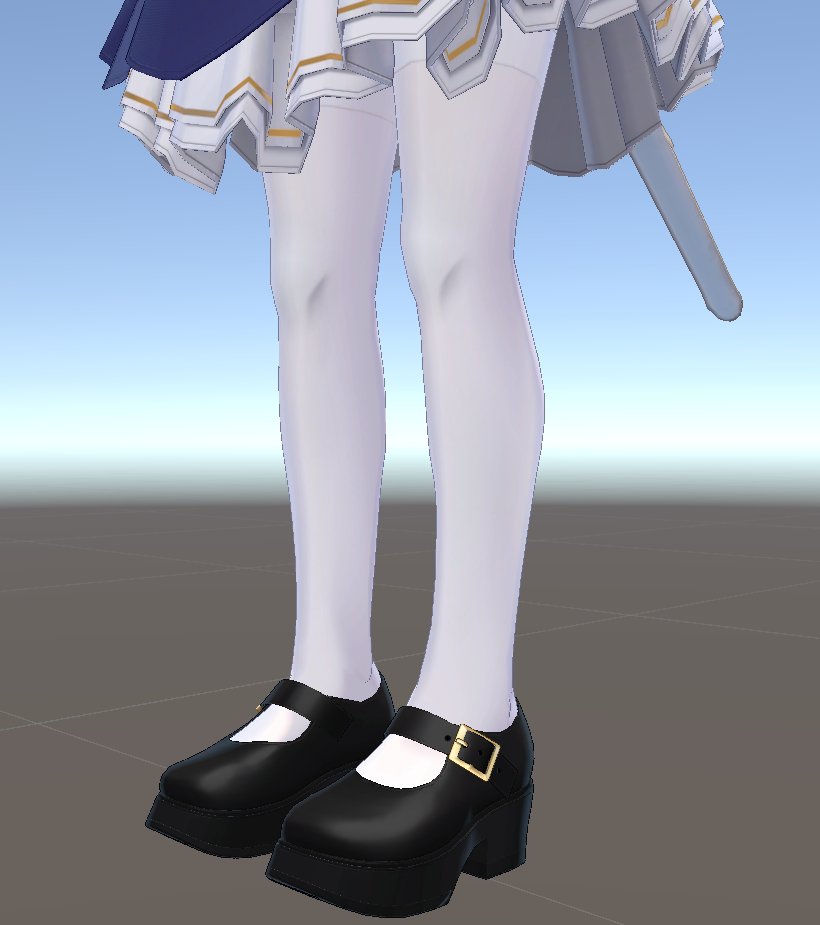 Alterithでのタイツ変換は素体と同サイズになるので素体がはみ出す(画像1)。Remove Mesh by Box等で消しますが(画像2)、脚が細く見えてしまう。(マリシアちゃんの場合は)ブレンドシェイプ限界突破・合成ツールで脚を太くするシェイプキーを作っておいて太くし、衣装変換すると回避できます(画像3)。