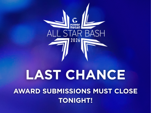 powerretail's tweet photo. AWARD SUBMISSIONS CLOSE TODAY! FINAL HOURS TO SUBMIT ⏰ 

Retailers, the deadline for the Power Retail All Star Bash 2026 Award Submission is TODAY, December 5th! Do not regret missing this opportunity. Submit through the link below

https://t.co/15jV55J5ZB https://t.co/Kh5bSC37rL