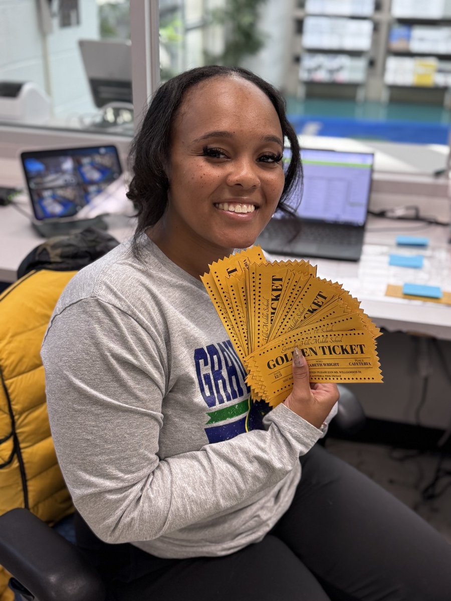 GHMS_Grizzlies's tweet photo. #GHMSDay65 | Grizzlies should be seeing Golden Tickets posted on classroom doors throughout the bldg. These tickets recognize our A Honor Roll & A/B Honor Roll students, & these Golden Tickets serve as a ticket for a special Honor Roll treat! #OurGravelly #livingthegrizzlydream https://t.co/Xg6XzqMSO5