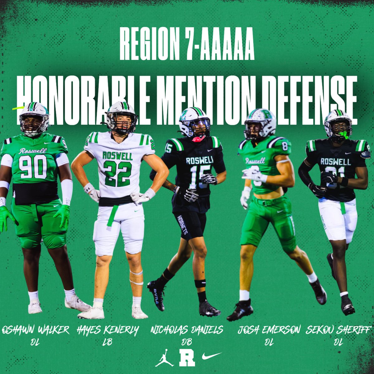 Roswell_FB's tweet image. Introducing your #Team76 2nd Team and Honorable Mention All-Region selections!

#WIN
#RoswellStrong
