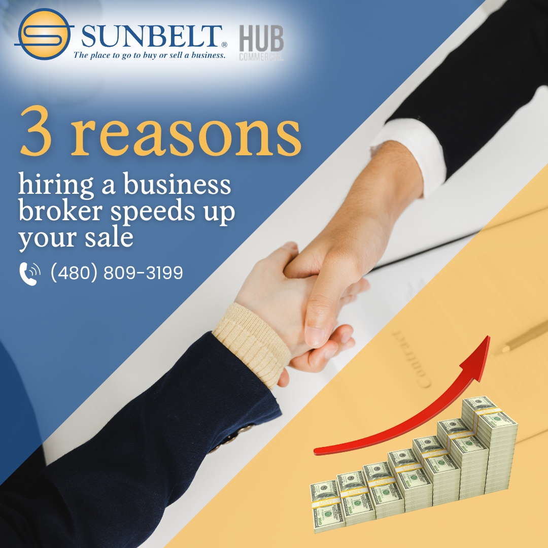 TimWhipple's tweet photo. Here are 3 reasons hiring a business broker speeds up your sale: 
1️⃣ Access to qualified buyers – Brokers have extensive networks and know which  buyers are serious, helping you connect with the right people faster. 
2️⃣ Expert handling of negotiations – Experienced brokers guide the process, manage offers, and negotiate on your behalf, avoiding delays and costly mistakes. 
3️⃣ Confidential and efficient marketing – Brokers market your business discreetly while keeping operations running smoothly, ensuring a quicker and smoother sale. 
Selling your business doesn’t have to be stressful. Partner with a licensed Arizona business broker to streamline your sale and maximize your results.   #businessbroker #arizonabusiness #sellabusiness #mergersandacquisitions #exitplanning #businesstips #sunbeltbusinessbrokers