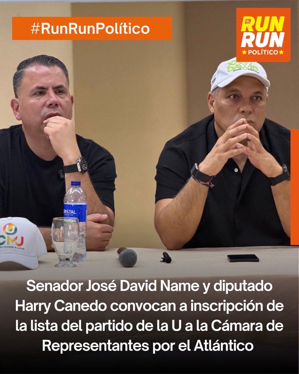 #Elecciones2026| El senador José David Name Cardozo y el diputado Harry Canedo Acosta invitan a la inscripción oficial de la lista a la Cámara de Representantes por el departamento del Atlántico, este viernes 5 de diciembre de 2025, a las 11:00 a. m., en la Registraduría Especial