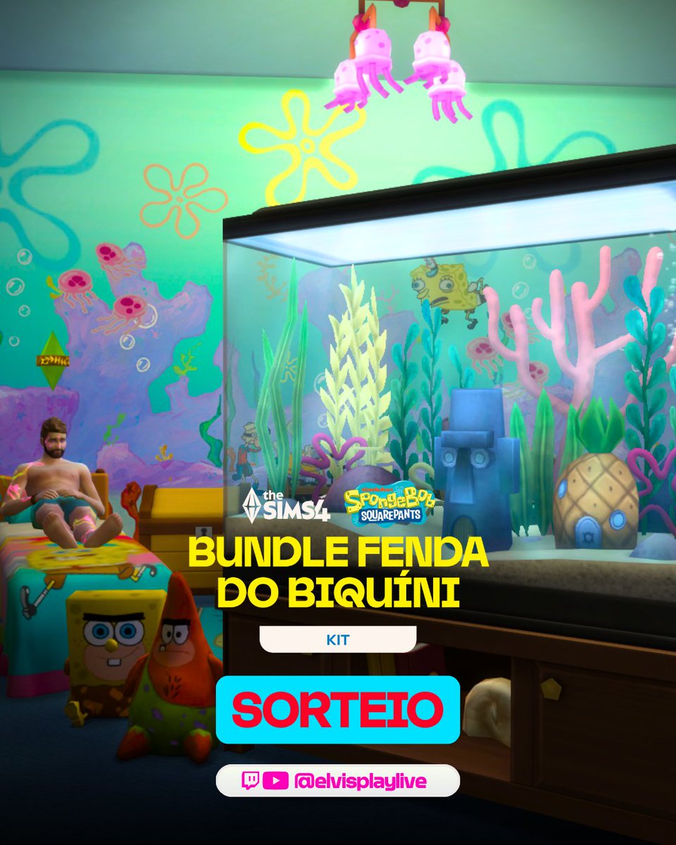 elvisplaylive's tweet photo. 01 Sorteio SORTEIO: The Sims™ 4 Bundle Fenda do Biquíni🐚🧽🍍 para PC/MAC ou Consoles (2 Kits em 1)

📌 Regras para participar:

1️⃣ Dar RT neste post
2️⃣ Citar 2 amigos
3️⃣ Seguir 👉 @elvisplaylive e @cidadedossims
4️⃣ Seguir 👉 https://t.co/PrlmWWNurg e https://t.co/8iaLXASfbY

🗓️ Sorteio: 11/12/2025 às 21h ao vivo na Twitch pelo X 

⚠️ Exclusivo para brasileiros! 🇧🇷

#TheSims4 #Sims4 #BundleFendadaBiquíni
