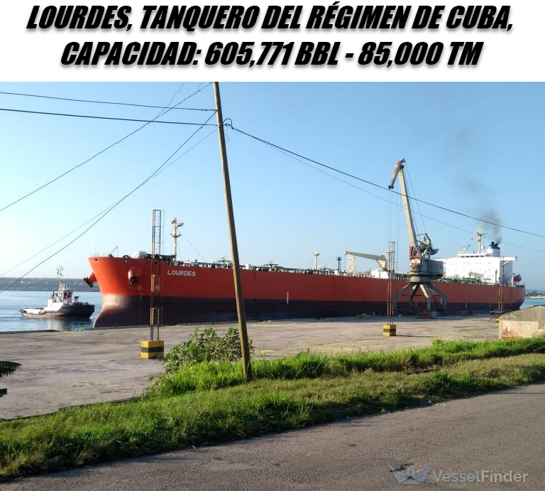 FlconEYES's tweet photo. #LOURDES  9259692  
Tanquero del régimen de #Cuba bajo el control del @PartidoPCC 

Entró en #BahiadeNipe.

 #Now #Cuba #AIS #cubarcos #4Dec https://t.co/uNW6wGDsmZ