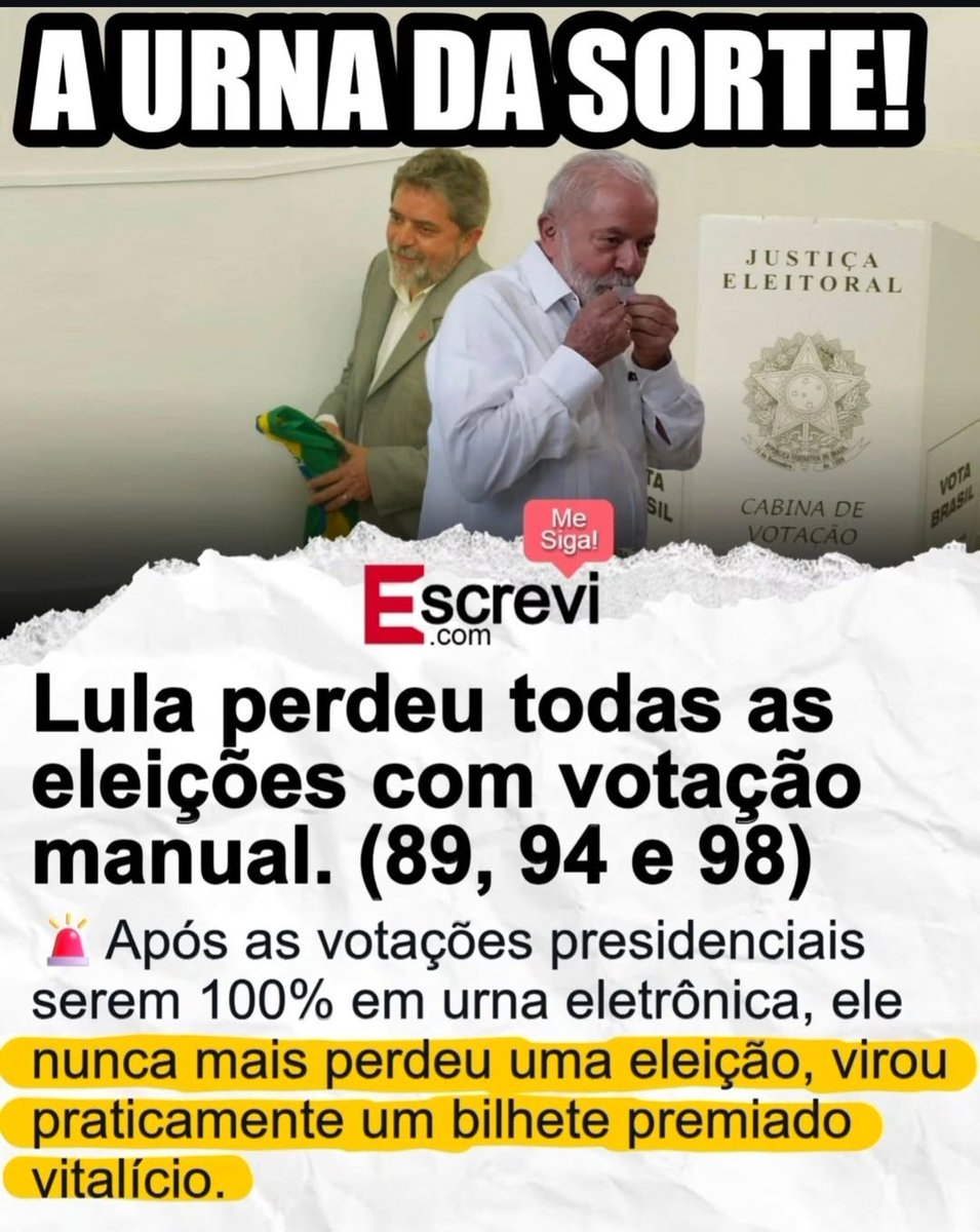 PaulinhoCostaP1's tweet photo. E VAI CONTINUAR GANHANDO... URNAS ADESTRADAS. https://t.co/ka1jMuQmlR