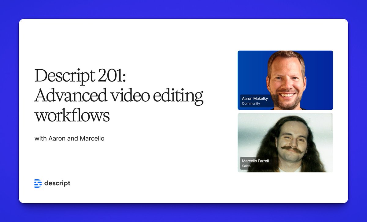 DescriptApp's tweet image. You can handle transcript-based editing, what&apos;s next?

Join us for Descript 201: timelines, layouts, Underlord AI editing workflows

Step up your video editing game with help from our live stream, we will even answer your questions from the chat!

Link to save the spot on your…