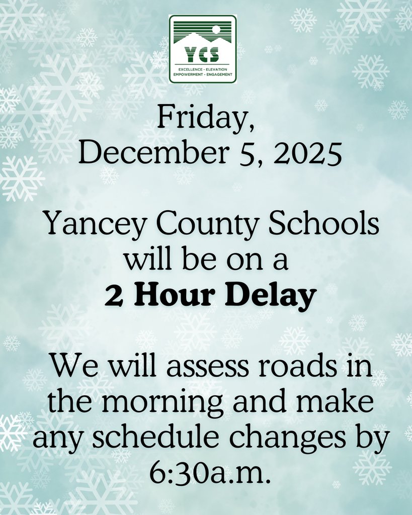 YCS will be on a 2 hour delay