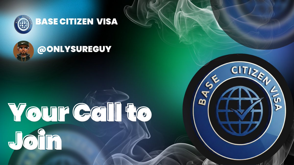 Onlysureguy's tweet photo. If you havenโt claimed your Base Citizens Visa yet, now is the time.
The first wave of builders is already shaping the ecosystem.
Secure your place โ https://t.co/25J5eT3EsC
Follow @BaseCitizensX
#BaseCitizens #BasePosting
@3yeshart
@Afolabixyz
@godwinsaviour88
Written โ๏ธ via @WizzHQ