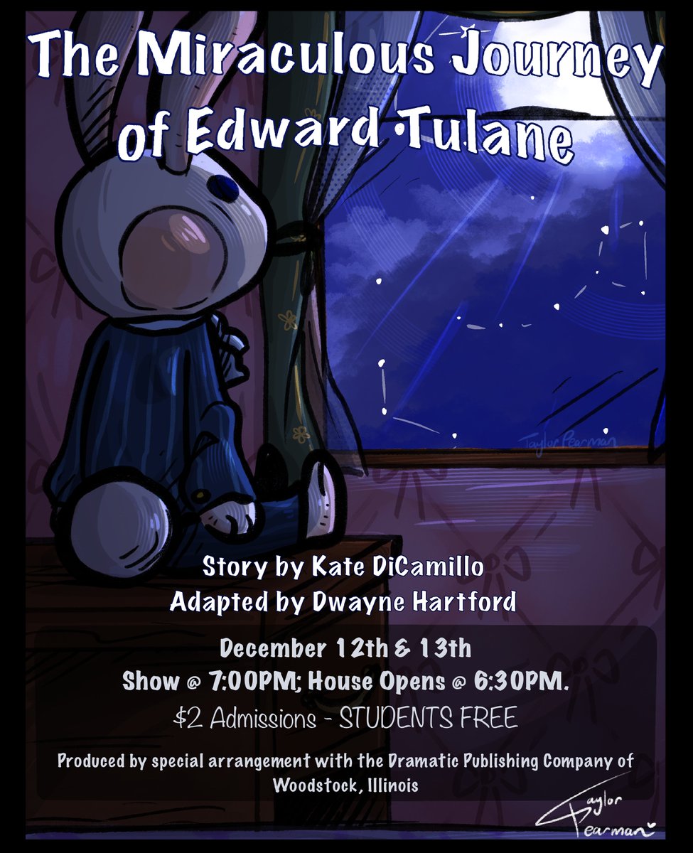 Tolton St. Genesius Players present The Miraculous Journey of Edward Tulane. Join us in the Commons on December 12th &amp; 13th as they bring this touching story to life! Doors Open: 6:30 PM • Show: 7:00 PM Admission: $2 (Students FREE) – Tickets at door.
Break a leg, Blazers! 💙🤍