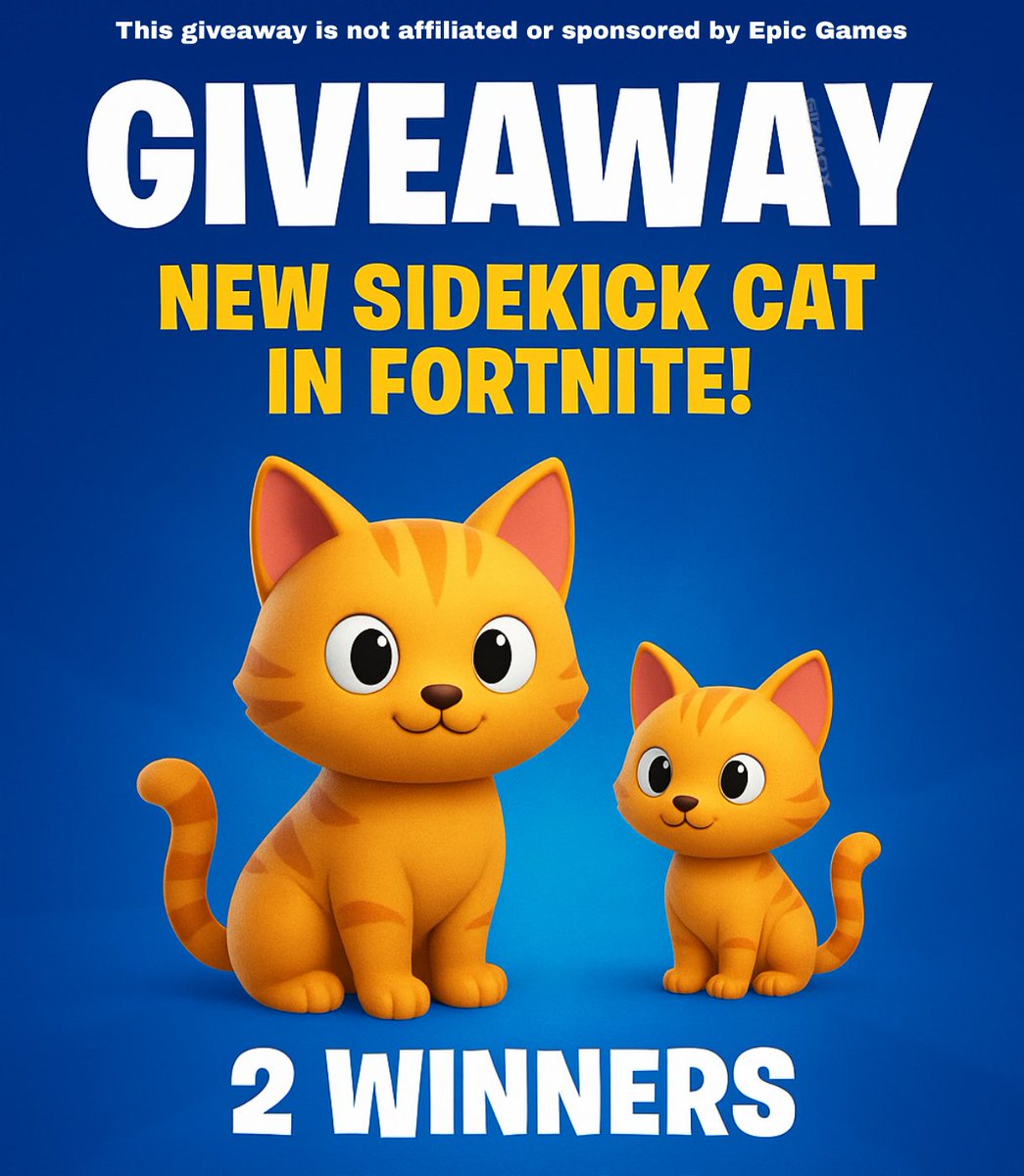 🙀 GIVEAWAY ALERT 🙀 
To celebrate the release of the new Sidekick Cat, we’re launching a GIVEAWAY with 2 WINNERS! 😸💥

✨ How to enter:
💜 Follow <a href="/GiiZmoX_/">GiiZmoX</a> &amp; <a href="/ArcticKatt/">Kopa ❄️</a>
❤️ Like this post
♻️ RT this post
🫂 Tag friends

📅 Ends on: [72H]
Winners will be randomly selected and